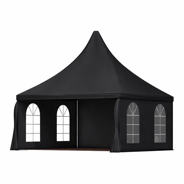 Pagodetent 4 x 4 meter zwart