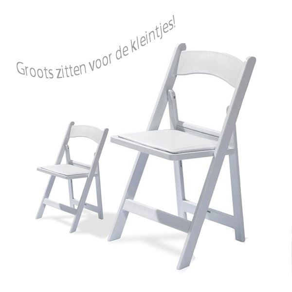 Weddingchair wit - kinderversie Weddingchair wit - kinderversie