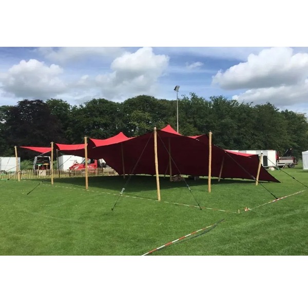 Stretchtent 10 x 15 meter Rood